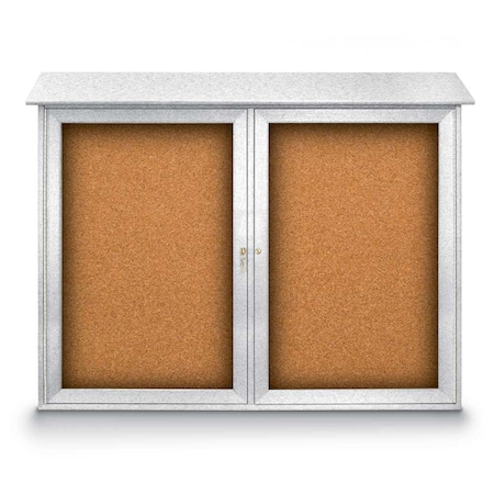 United Visual Products Indoor Enclosed Combo Board, 48"x36", Satin Frame/Green & Amethyst UVCB4836-GREEN-AMETHY